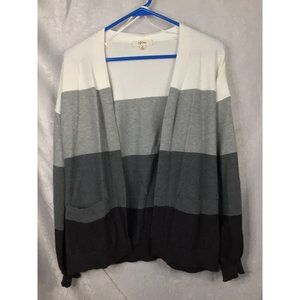 Peyton Primrose Open Front Color Block Sweater Size Medium
